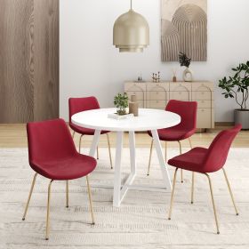 Avant 5-Piece Round Dining Set, Trestle Dining Table with 4 Side Chairs